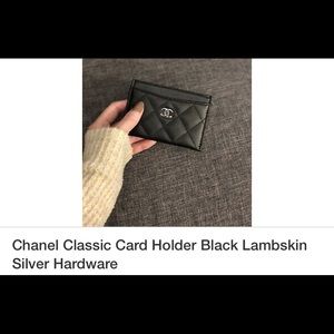 Chanel lambskin card holder